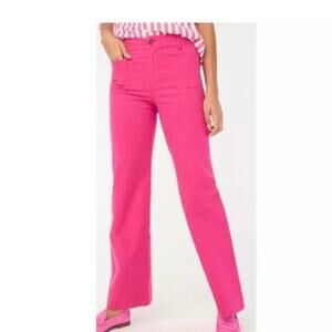 J.Crew NWT Tall High Rise Patch Pocket Wide‎ Leg Pant  Size 26 PINK